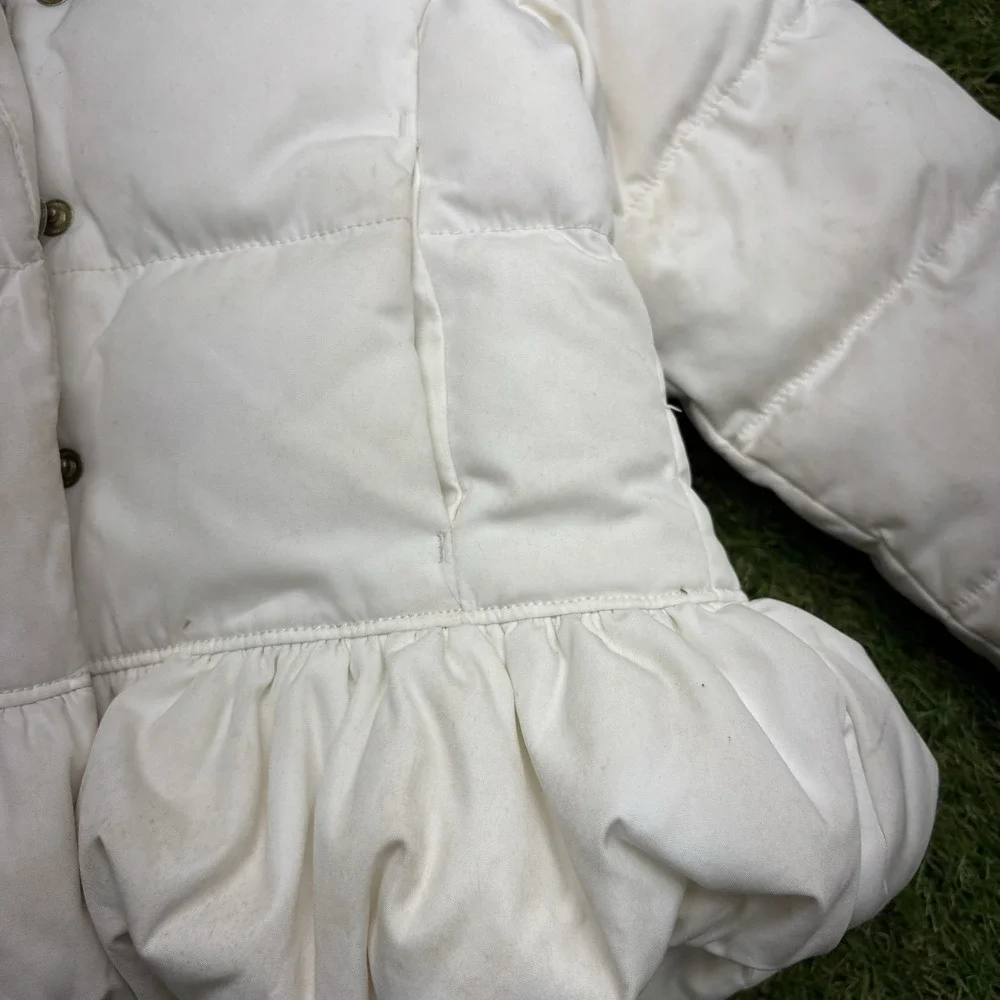 Ralph Lauren Down Jacket Girls 4T Kids Toddler Hooded Peplum Ski Coat Winter